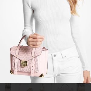 Michael Kors Manhattan Dark Powder Blush Med Leather Satchel